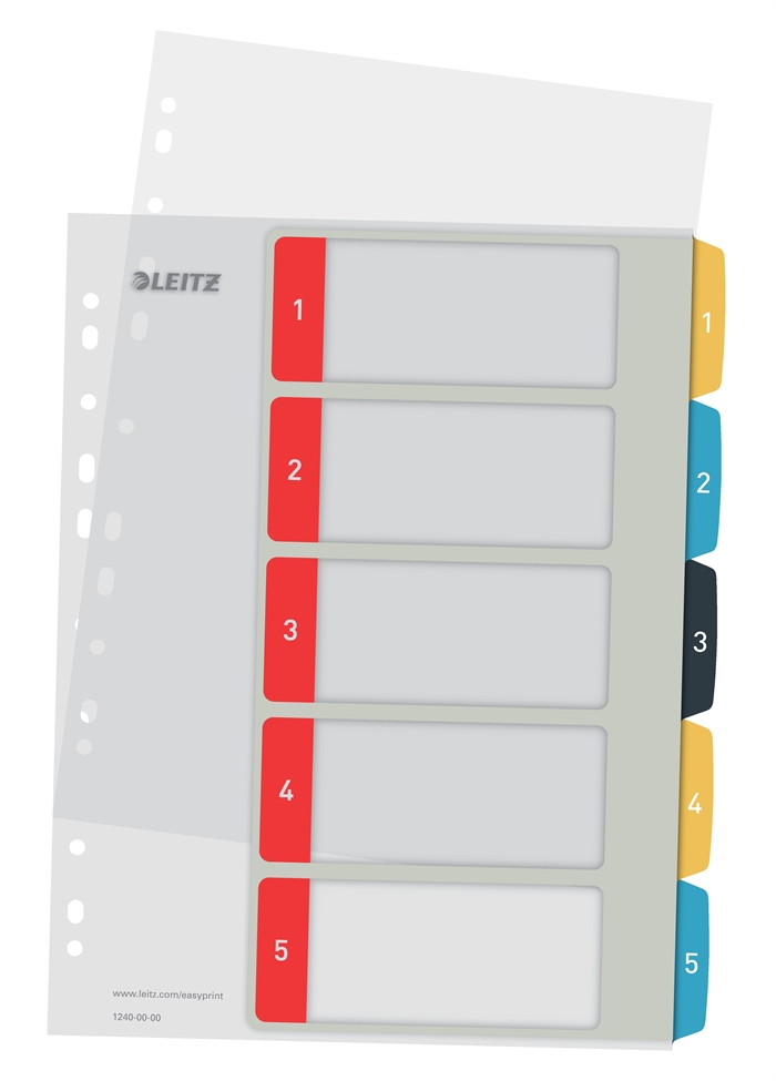 Leitz Register printbar PP A4+ 1-5 Cosy farver