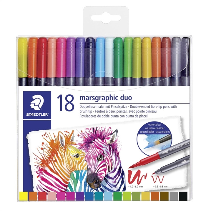 Staedtler Fiberpen Marsgraphic Duo penseltusser (18) 