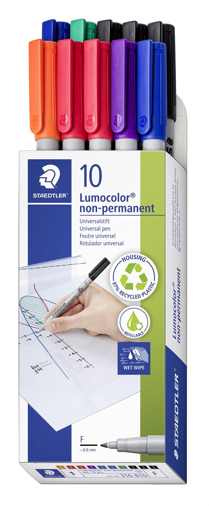 Staedtler Marker Lumocolor Non-P 0,6mm ass (10)