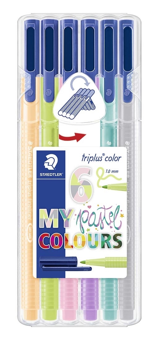 Staedtler Fiberpen Triplus Color 1,0mm Pastel ass (6)