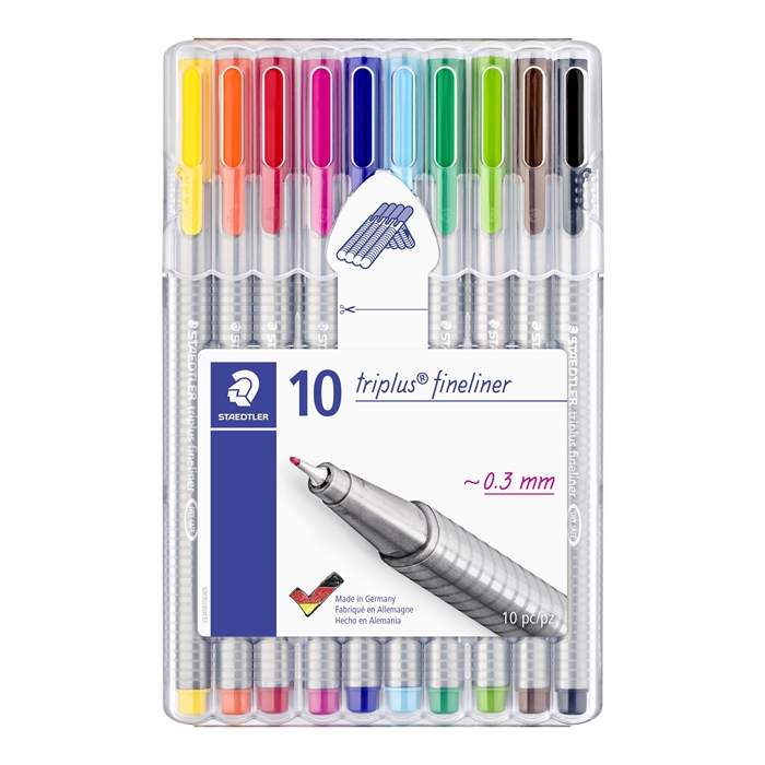 Staedtler Fineliner Triplus 0,3mm ass (10)