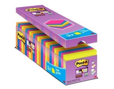 3M Post-it notes super sticky  V-pack ass. farver - 24 pack