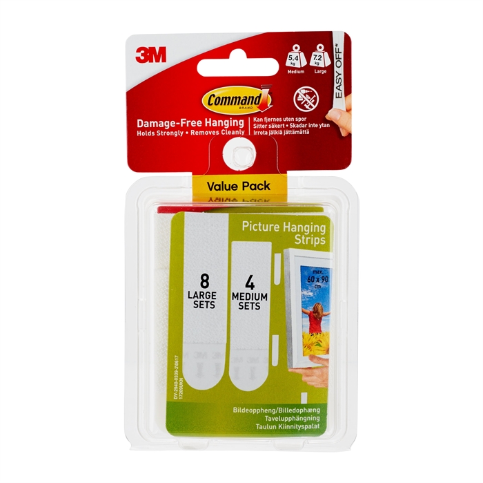 3M Command strips til billedophæng Value Pack, hvid