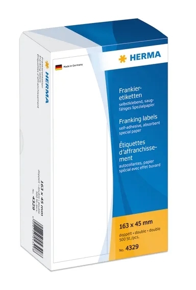 HERMA etiket frankering dobbel 163 x 45 mm, 500 stk. 