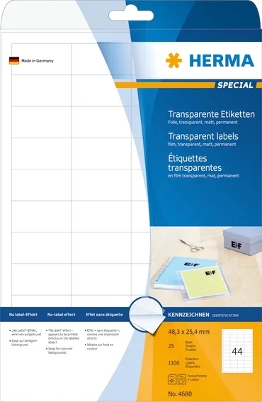 HERMA etiket film 48,3 x 25,4 transp mat mm, 1100 stk. 