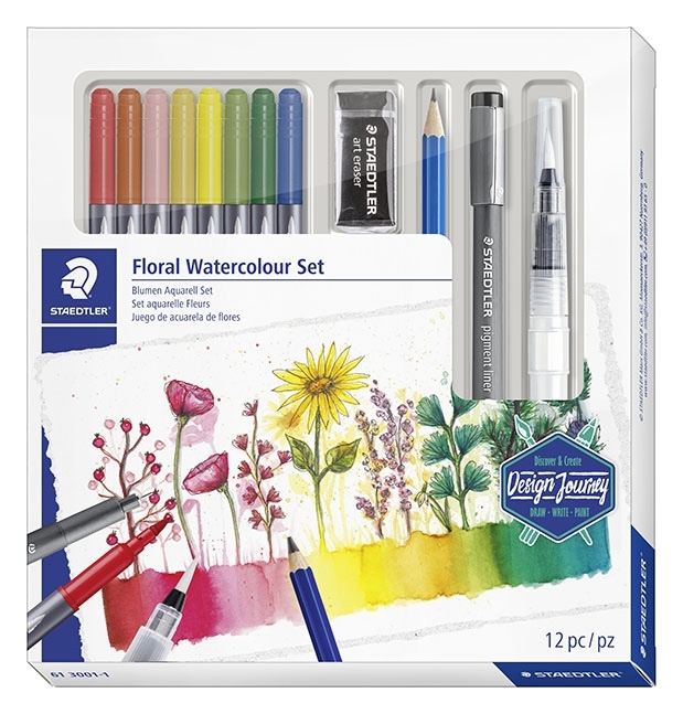 Staedtler Floral Design Journey vandfarvesæt t/akvarel ass (12)