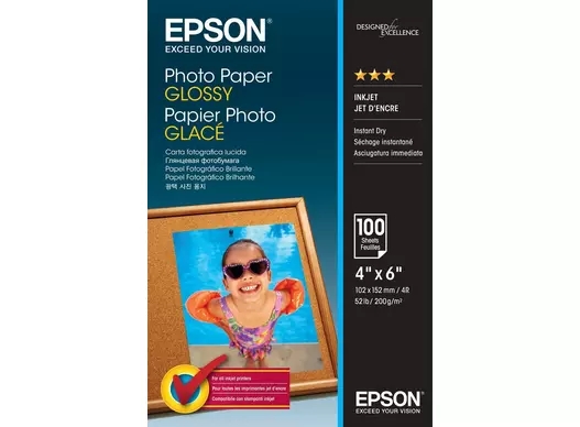 Epson Photo Paper Glossy , 200 g/m² - 10 x 15cm - 100 ark