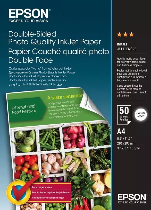 Epson Double-Sided Photo Quality Inkjet Paper - A4 - 50 ark