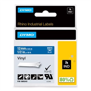 Tape Rhino 12mm x 5,5m colour vinyl white/blu