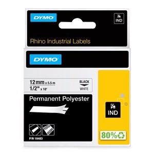 Tape Rhino 12mm x 5,5m perm polyest bl/whi
