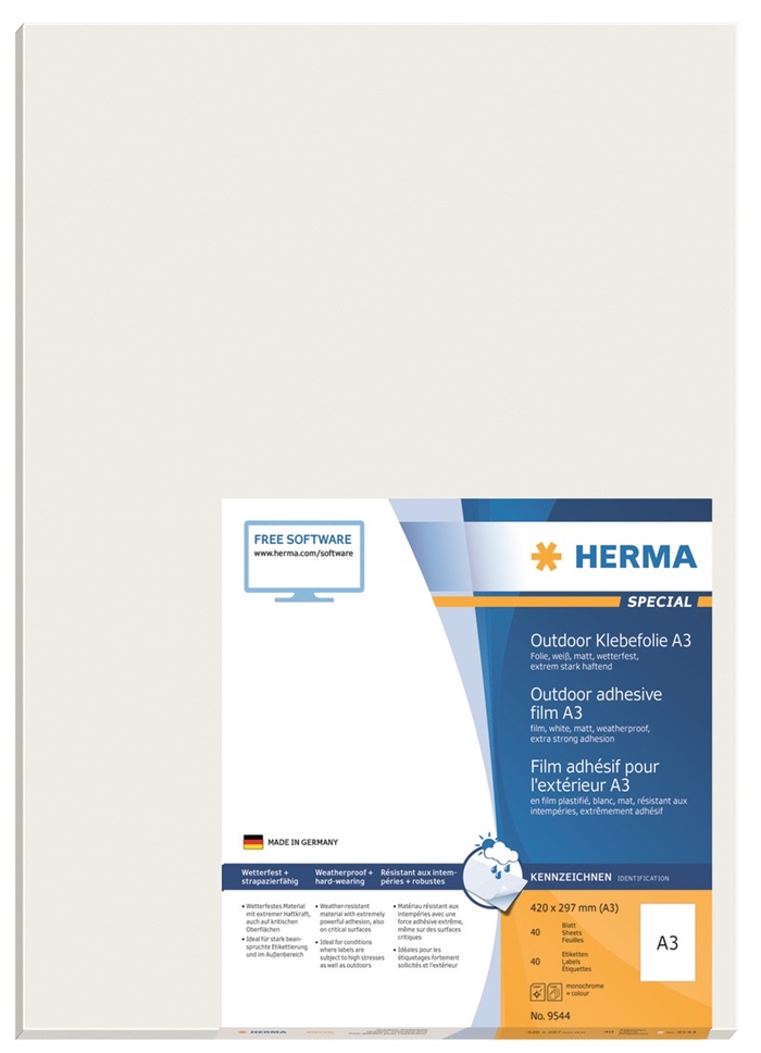 HERMA etiket film ekstra stærk 420 x 297 mm, 40 stk. 