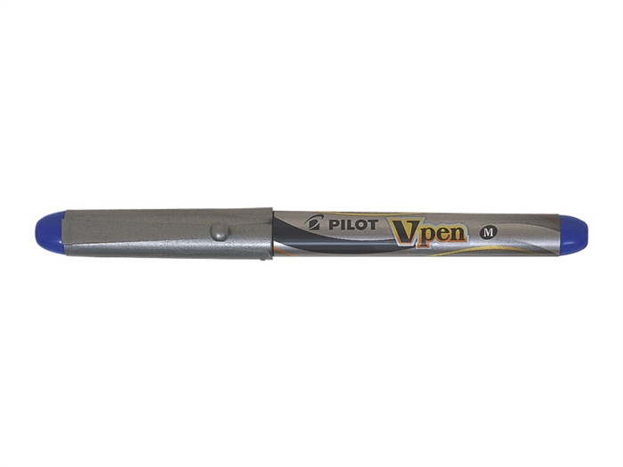 Pilot Fyldepen V-Pen Silver m/hætte blå