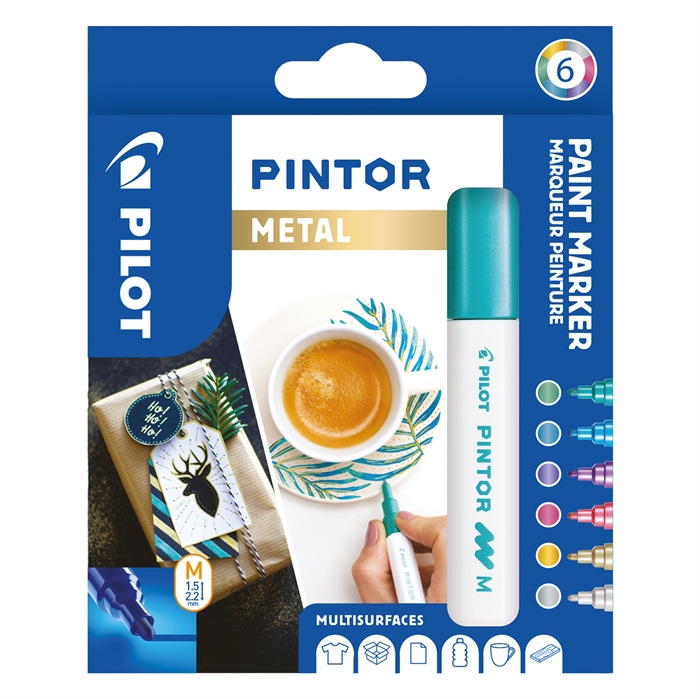 Pilot Marker Pintor Medium Metal Mix 1,4 ass (6)