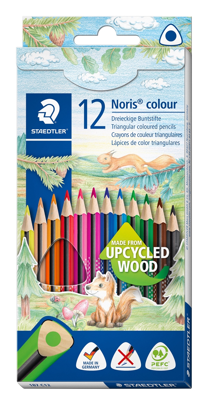 Staedtler Farveblyant Noris Upcycled Wood trekantet (12)