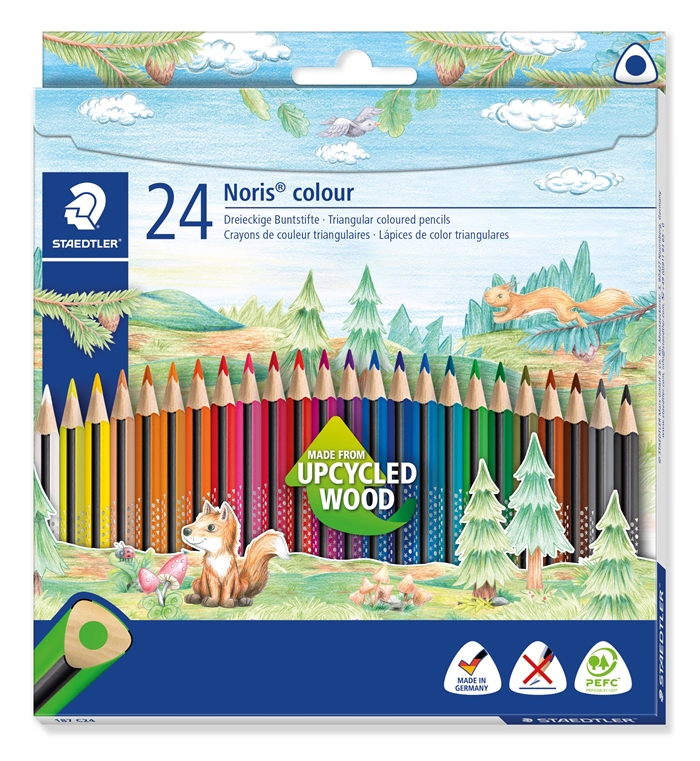 Staedtler Farveblyant Noris Upcycled Wood trekantet (24)