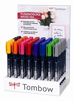 Tombow Marker Fudenosuke hård display ass (48)