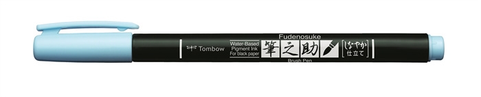 Tombow Marker Fudenosuke soft pastel blå