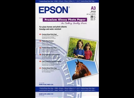 Epson Premium Glossy Photo Paper 255 g/m² ,  A3, 20 ark