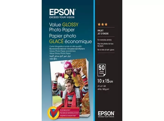 Epson Value Glossy Photo Paper 183 g/m2 - 10x15cm - 50 ark