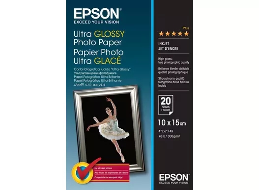 Epson Ultra Glossy Photo Paper 300 g/m²- 10x15cm - 20 ark