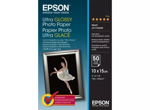 Epson Ultra Glossy Photo Paper 300 g/m²- 10x15cm - 50 ark